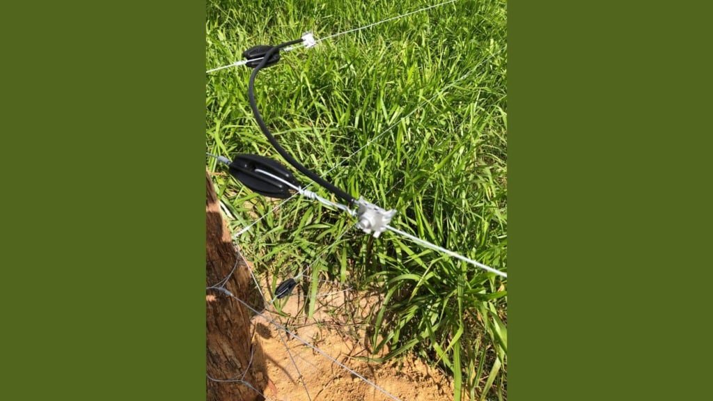 Detalhe de instalação da cerca elétrica na fazenda. Foto: Divulgação/Ernesto Coser