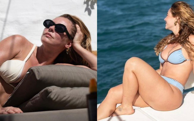 Paolla Oliveira posa de biquíni à beira-mar na Itália; veja fotos