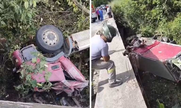 Motorista de caminhão morre após perder controle da direção em rodovia no extremo sul da Bahia