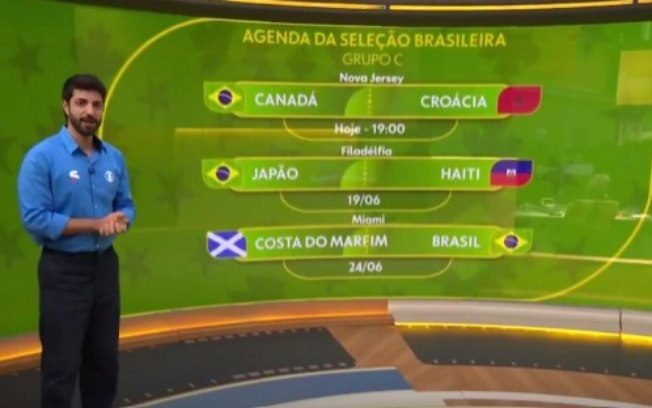 Globo exibe tabela dos jogos do Brasil com erros