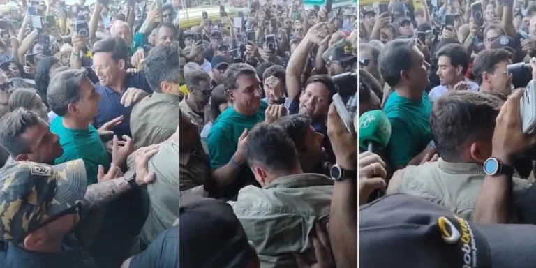 Flávio Bolsonaro é ovacionado durante visita à Bahia Farm Show, no oeste da Bahia