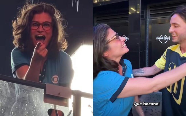 Renata Vasconcellos é surpreendida por crush nos Estados Unidos