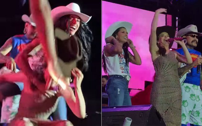 Ana Castela derruba prefeita durante show no interior de SP