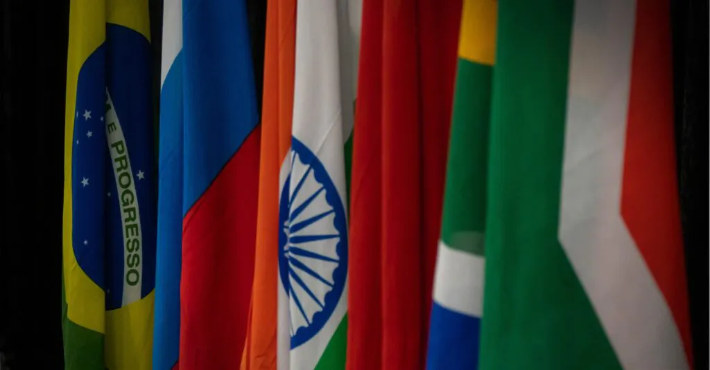 Bandeira dos países que integram os BRICS